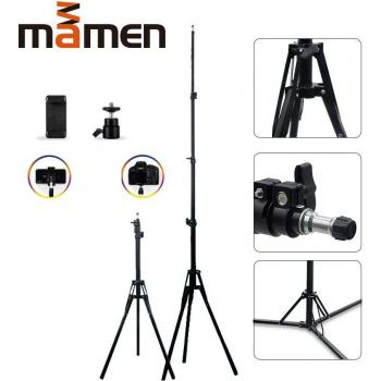 MAMEN Foldable Light Stand Tripod with 360 Degree Camera and Phone Holder