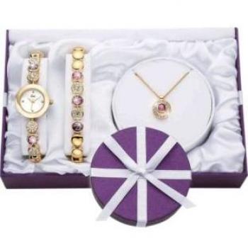 Limit Ladies' Gold Tone Bracelet, Necklace and Watch Set