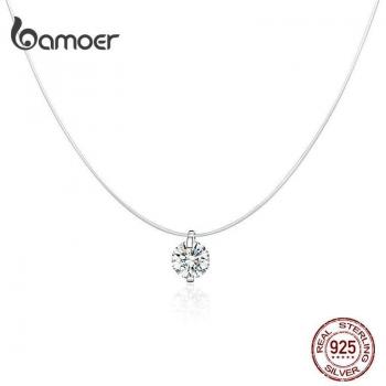 Colier din argento 925 BAMOER con zirconio per regalo di gioielli