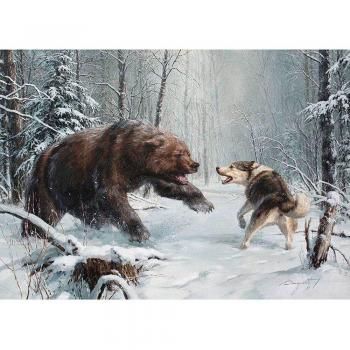 DIY Diamantgemälde: Bär & Wolf, 20×30 cm Mosaik