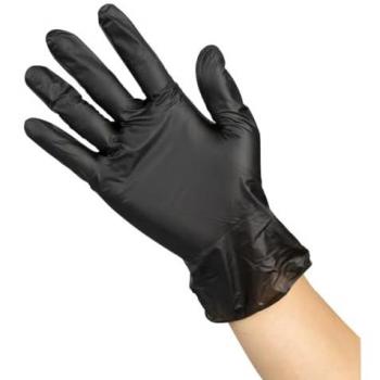 Hygiplas Large Black Powderless Gloves, 100 Count Bundle