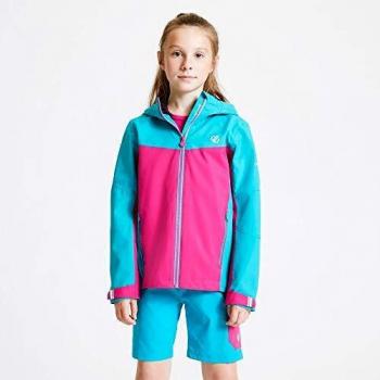 Dare 2b Kinder-Shelljacke DKW413 VFGC20 „Roll Away“ – wasserabweisend, Aqua/Active Pink, Größe 15‑16