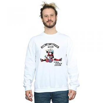 Harley Quinn Herren Sweatshirt Komm raus und spiel in Weiß S