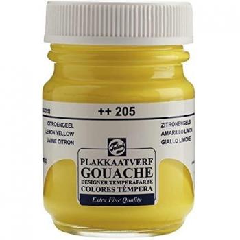 Talens Gouache Extra Fine Farbe (Künstler + Bastel) – Lemon Yellow (Primary) 205, 50 ml