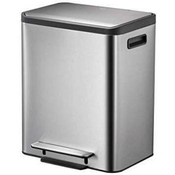 Cubo de pedal EKO 30 L plateado mate