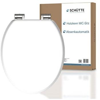 Abattant WC Schütte en bois compressé avec frein de chute, blanc