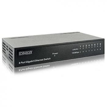 Schwaiger NWSW8 011 8-Port Switch für Heim und Büro