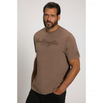 T-shirt uomo 8XL marrone mezze maniche acid wash JP1880