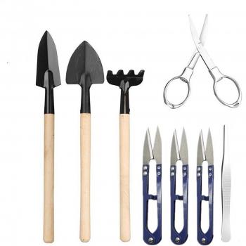 9PCS Bonsai Planting Tools Set for Weeding and Digging