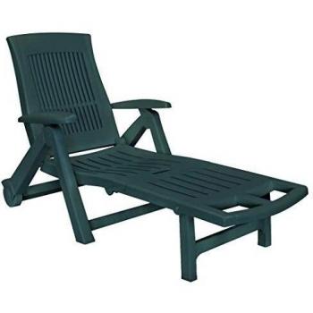 Ležaljka za sunčanje s osloncem za noge plastična zelena