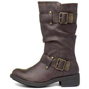 Rocket Dog Women's Trumble Faux Leather Mid Calf Biker Boots