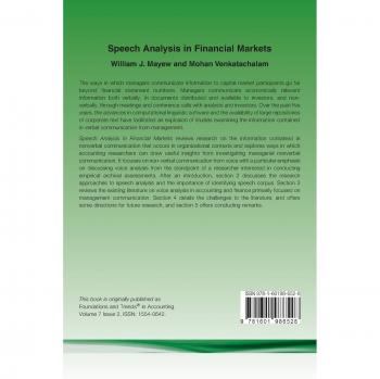 Mayew, William J.: Speech Analysis in Financial Markets