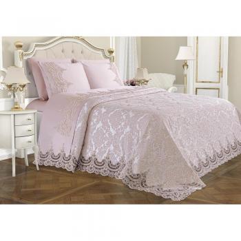 Arus 6 pezzi set di lenzuola con copripiumino e coperte 240x260, federe 50x70, finitura polverata, dimensione doppia