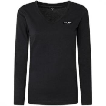 Schwarzes Langarmshirt der Frauenserie Pepe Jeans Corine – L
