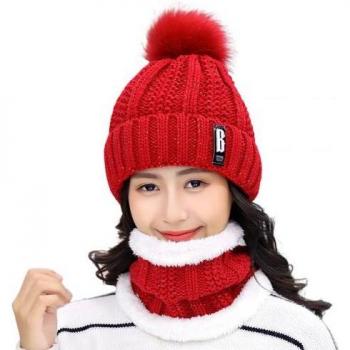 Women's Plush Beanie and Neck Warmer Set