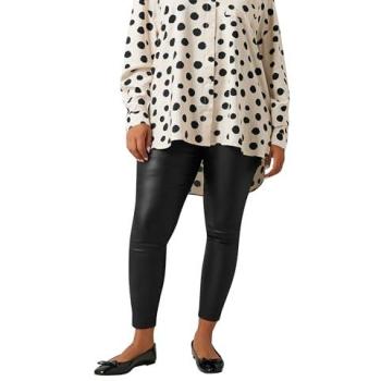 Pantalon Élastique Noir Revêtu de PU Evans