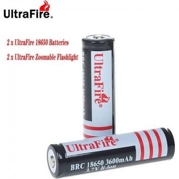 UltraFire 2PCS 18650 Lithium Battery with Protection