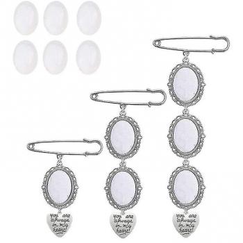 Artesanía floral: kit de broche con marco de encaje y pendente de corazón