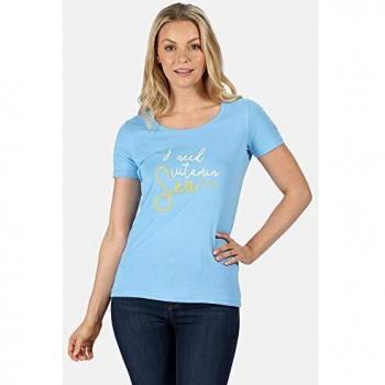 Regatta Damen Filandra IV’ Coolweave Baumwoll-Polo mit Grafik „Blaues Himmelsfeld“, 38 S