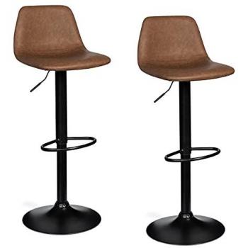 Conjunto de 2 Taburetes de Bar Texas Vintage Marrones
