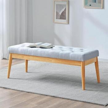 Cassapanca Pouf Ottomana Grigia Imbottita Alta Densità 108x41cm per Ingresso e Camera da Letto