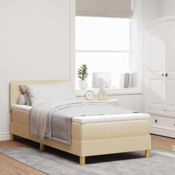 Lit moderne avec matelas et LED crème 80 x 200 cm
