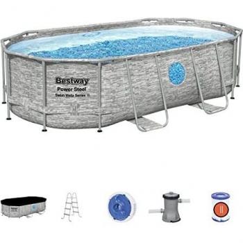 Bestway Piscina Ovale Fuori Terra 4.27m x 2.50m x 1.00m Grigia