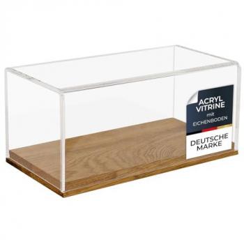 HMF Transparente Vitrine für Modelle – Holzsockel, 24 × 12 × 11 cm