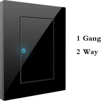 LED Tempered Glass Wall Switch Socket, 86x90mm, 1/2/3/4 Gang