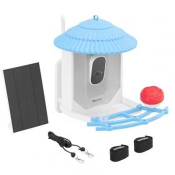 Alimentador de aves con cámara HD 4 MP solar