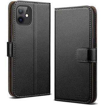 HOOMIL Leder‑Cover für iPhone 11 – schwarze Schutzschale