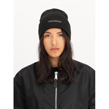 Alpha Industries „Rubber“ Beanie – Schwarze Skimütze, Einheitsgröße, 60 % Polyester / 40 % Polyacryl