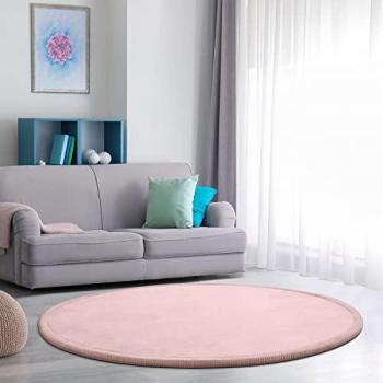 Paco Home 200 cm – Tapis Chambre Enfant, Douceur Rosée, Forme Circulaire, Anti-dérapant