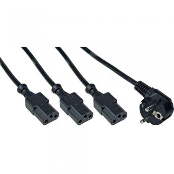 Câble d'alimentation Y 5 m CEE 7-7 incliné vers IEC C13