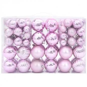Ornements de Noël 100 pcs rose Ø3/4/6 cm