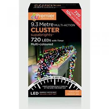 720 LED Multicolour Outdoor Christmas Cluster Lights with Timer