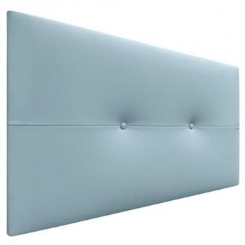 Dhome cabecero de polipiel con botones celeste 90x50cm