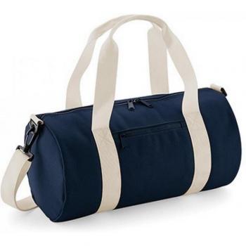 Mini Barrel Bag – Navy/Off‑White Edition