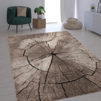 Tappeto Moderno Con Motivo Tronco D'Albero Grigio Marrone Beige 160x230 cm