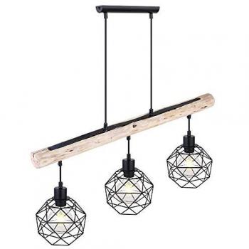 Industrial Style Hängeleuchte, Balken Natur, 76 cm