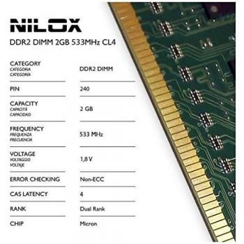 Memoria de 2GB DDR2 Nilox Verde 533MHz CL4