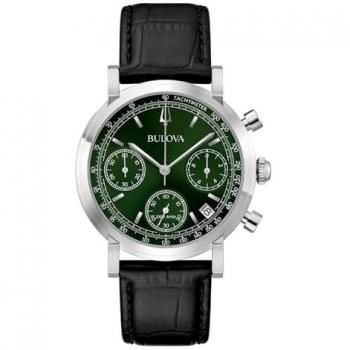 Bulova 96B457 Chrono mit schwarzem Lederarmband