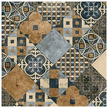 Flooring PVC Estilo Art Deco Terres de Sienna y Grey Blue Roll 2×4
