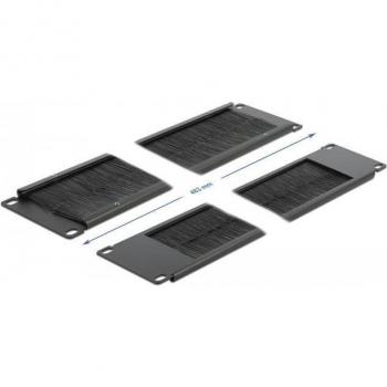 Delock 66482 2U Black Brush Strip for 19 Cable Management