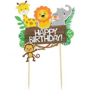 Safari Animal Birthday Cake Toppers