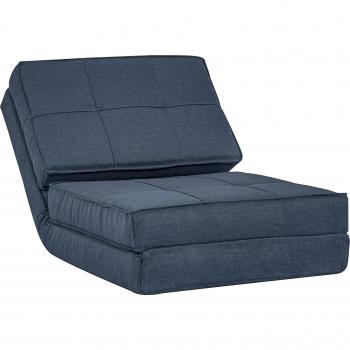 HOMCOM Einzelsofa klappbar Schlafsessel 5-stufig Dunkelblau 61 x 73 x 58 cm