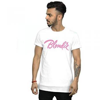 Blondie Herren T-Shirt Classic Logo Größe M – Weiß