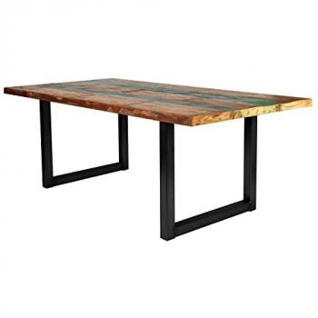 SIT Esstisch »Tops«, 240 cm x 78 cm x 100 cm, schwarz, aus recyceltem Altholz und Metall