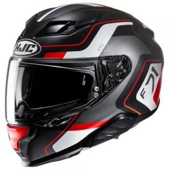 HJC F71 Arcan Casco Integral Negro Blanco Rojo (XL)