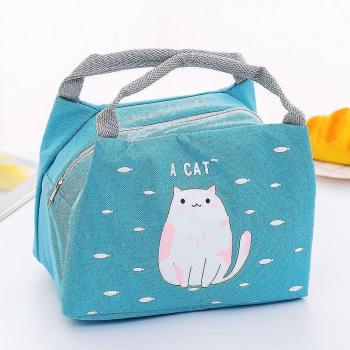 Almuerzo fresco caja tote con estampado de dibujos animados